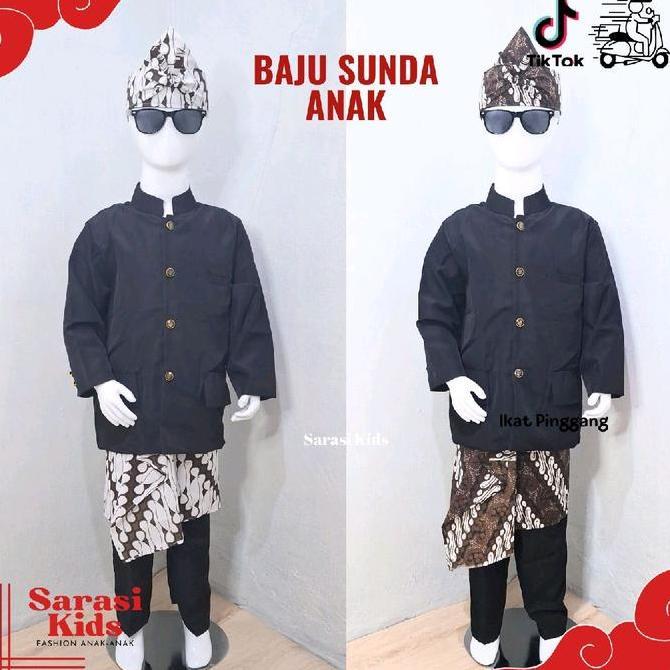 Baju adat sunda beskap jawa sunda jas hitam anak kostum adat sunda HM