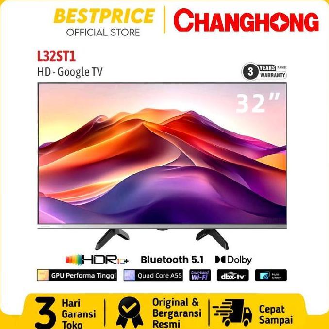 Murah Changhong L32St1 Tv 32 Inch Led Tv Changhong L32St1 Tv 32 Inch Google Tv Smart Tv 32" Bezel Le