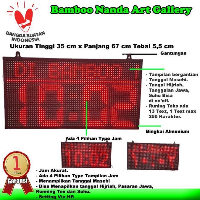 Promo Jam Dinding Digital Besar Tanggal, Running Text. Type Jd P10 2X2P