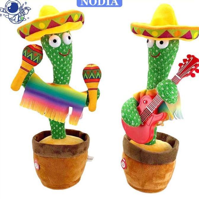 evarakristin8 - nodia toys mainan boneka kaktus bergoyang dan bicara bisa rekam suara / kaktus bicar