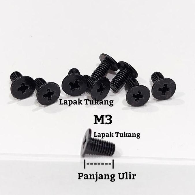 Gasss- 100Pcs Baut Komputer Laptop M3X3 M3X4 M3X5 M3X6 M3X8 M3X9 Baut M3