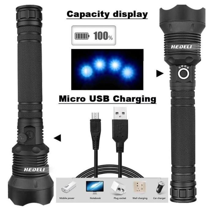 Raito- Taffled Senter Led Long Range Zoom Xhp 70.2 90000 Lumens - Hs313