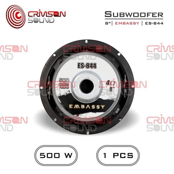 Promo Subwoofer 8 Inch Embassy 500 Watt Speaker Mobil Double Coil - Es 844