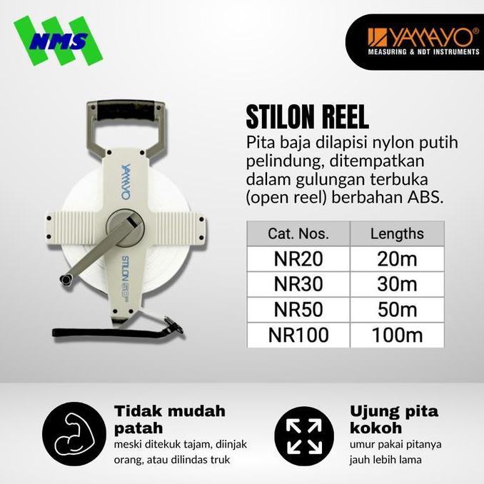Murah Meteran Gulung Yamayo 30M Stilon Nr30 Steel Plat Baja Original Japan Tancap Tanah Roll Roll 30