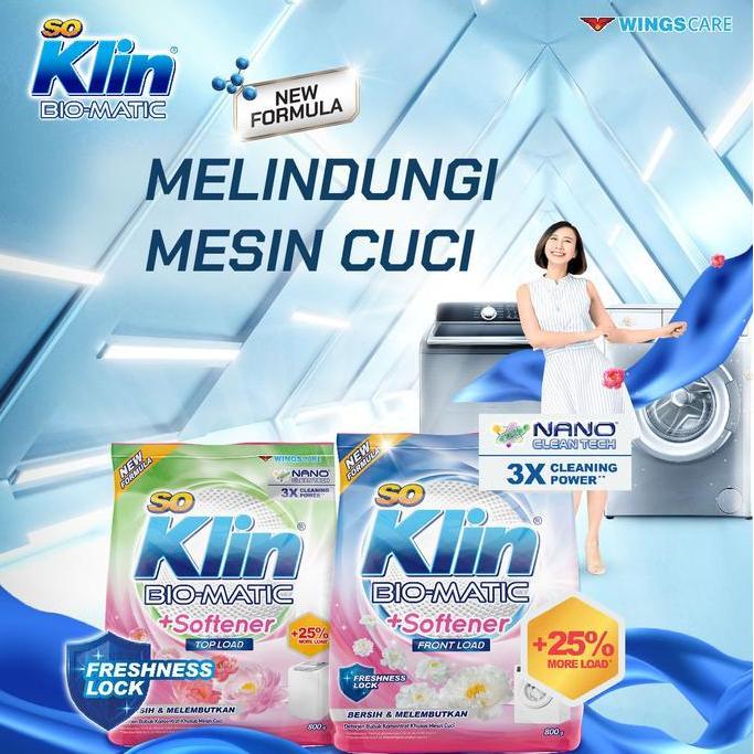 Kurin- Soklin Biomatic Detergen Bubuk Softener Bukaan Depan 1.8Kg