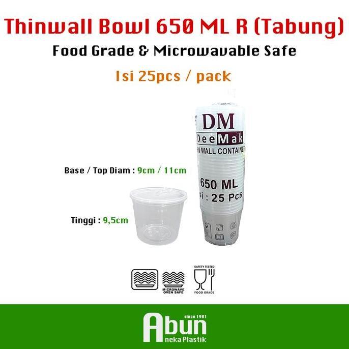 Tayoo- Thinwall Bowl Dm 650R Tabung Isi 25Pcs