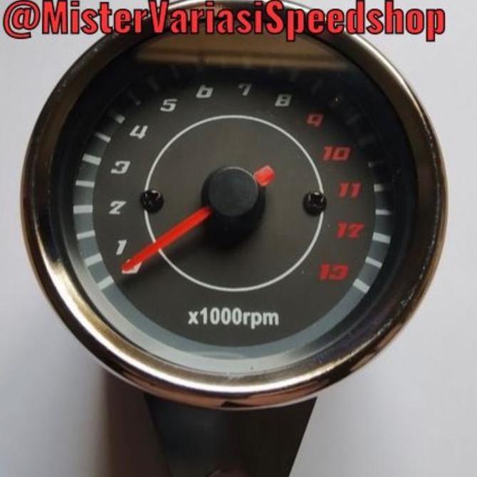 Promo Rpm digital Plus Amper Bensin Led Model Bulat Chrome Krum Indikator Fuel Meter Classic Univers