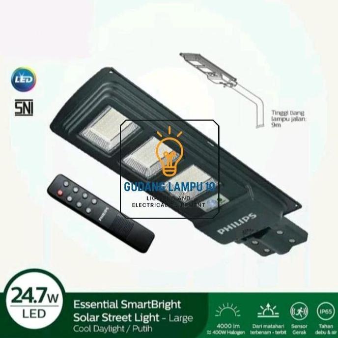 NEW Lampu Jalan PJU Solar Cell Philips BRC010 LED40 25 Watt Solar Street Light Tenaga Surya