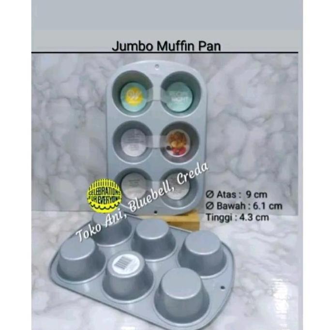 TERMURAH - Wilton Recipe Right Non Stick Jumbo Muffin Pan 6 Cav ( 2105-955 )