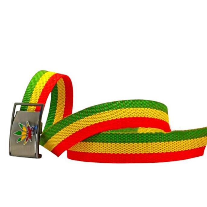 Shiyo- Ikat Pinggang Rasta Pria Wanita Sabuk Metall Gesper Rasta Bob Marley Sabuk Anak Remaja Punk A