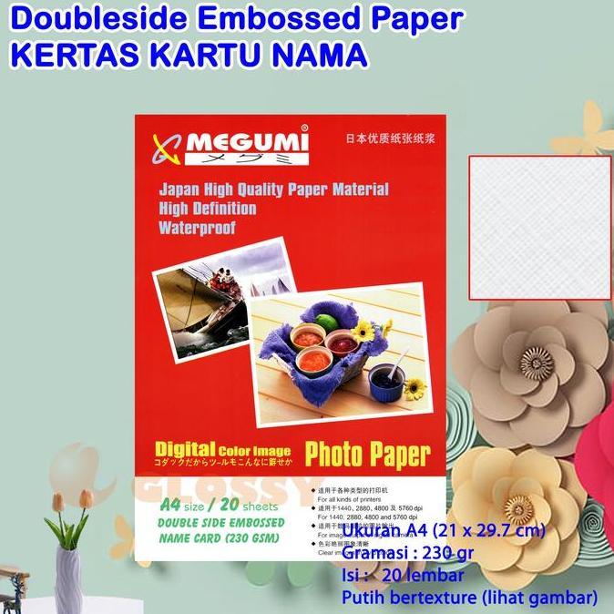 Kertas photo Emboss untuk Kartu Nama