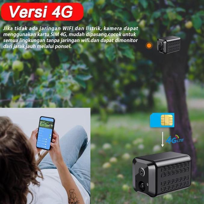 Kyatchi- Xihancam 5Mp Cctv Mini Sim Card 4G Kamera Kecil Baterai Cctv Mini Tersembunyi Tanpa Kabel K