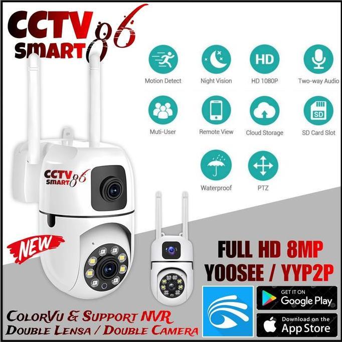 Kyatchi- Ip Camera Double Lensa Yoosee Full Hd 8Mp Ip Camera Ptz Double Camera