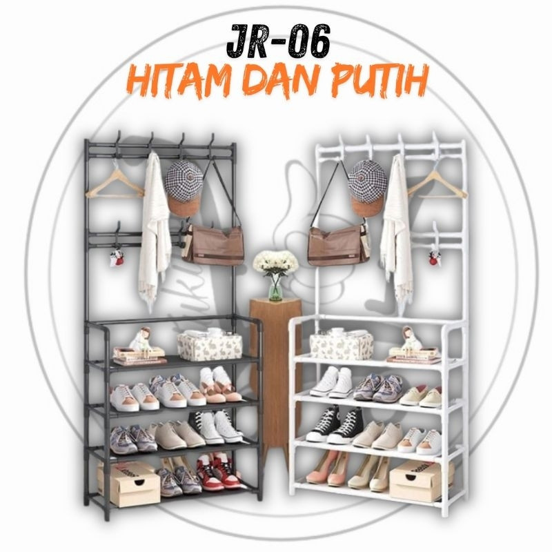 Tukuoke Jr-06 Rak Gantungan Baju Stand Hanger Multifungsi Gantungan Pakaian Rak Gantung Ok Serbaguna