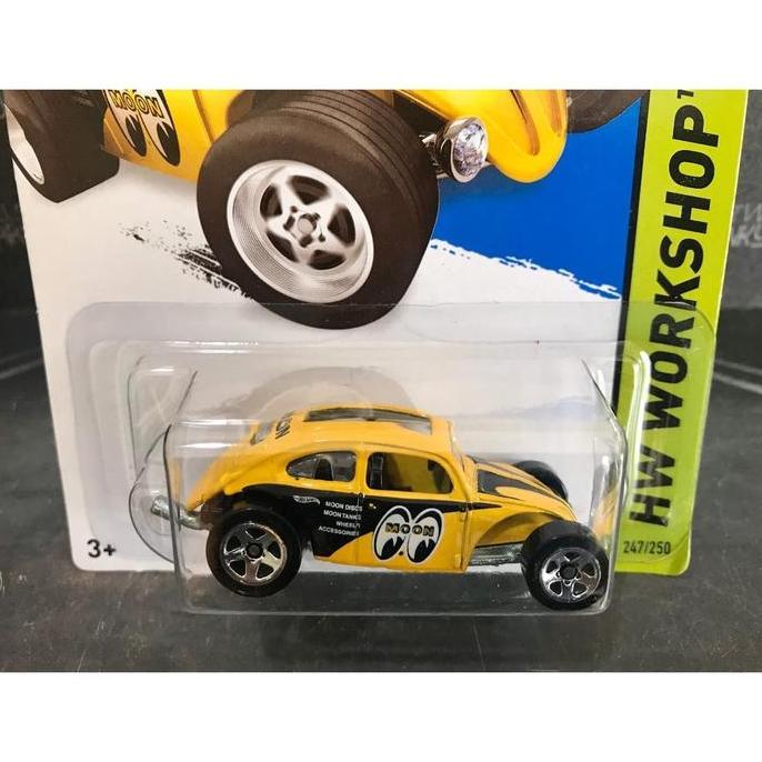 Ready Hot Wheels Custom Volkswagen VW Beetle Mooneyes HW Workshop Yellow