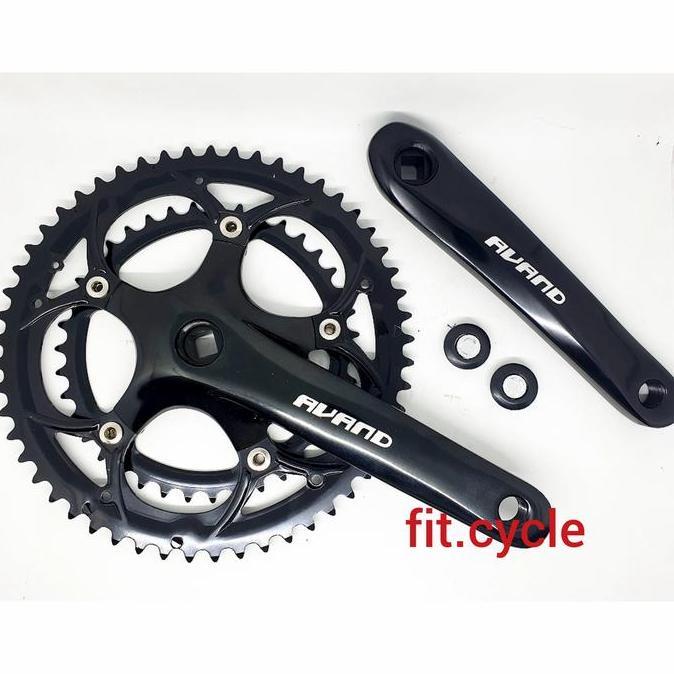 Ready Crankset Avand double chainring 39 / 53 T alloy hitam