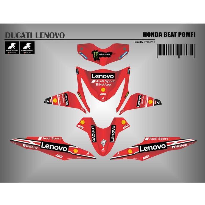 DECAL FULL BODY BEAT FI DUCATI LENOVO, STRIPING FULL BODY BEAT FI DUCATI LENOVO