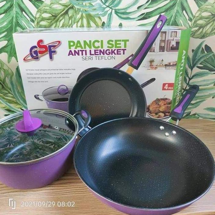 FREE ONGKIR PANCI SET GSF G-2429 / PANCI SET ANTI LENGKET GSF 2429 / PANCI SET TEFLON GSF 2429 / PAN