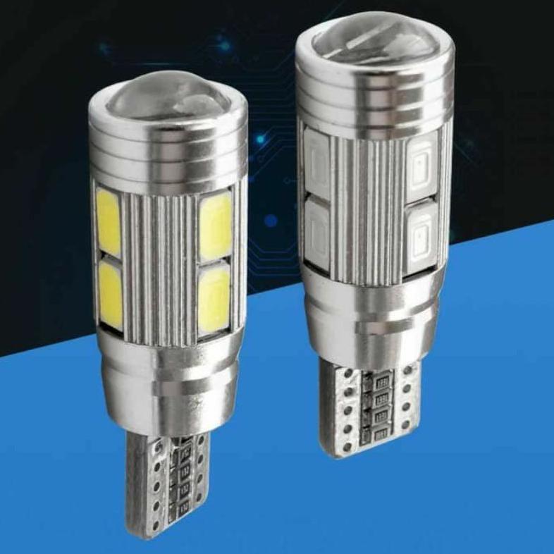 Saless Lampu Led T10 Projie 10 Mata  Lensa Senja Kota Sein 12V Mobil Motor