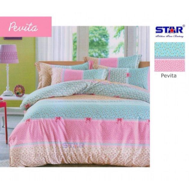 Sprei katun star cvc pevita - shabby chic pink