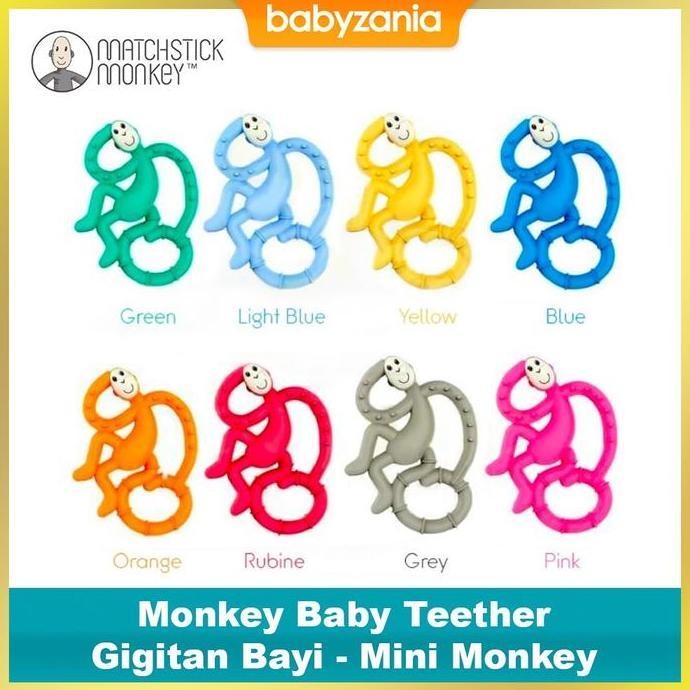Matchstick Monkey Mini Monkey Teether Gigitan Bayi - Rubine Red