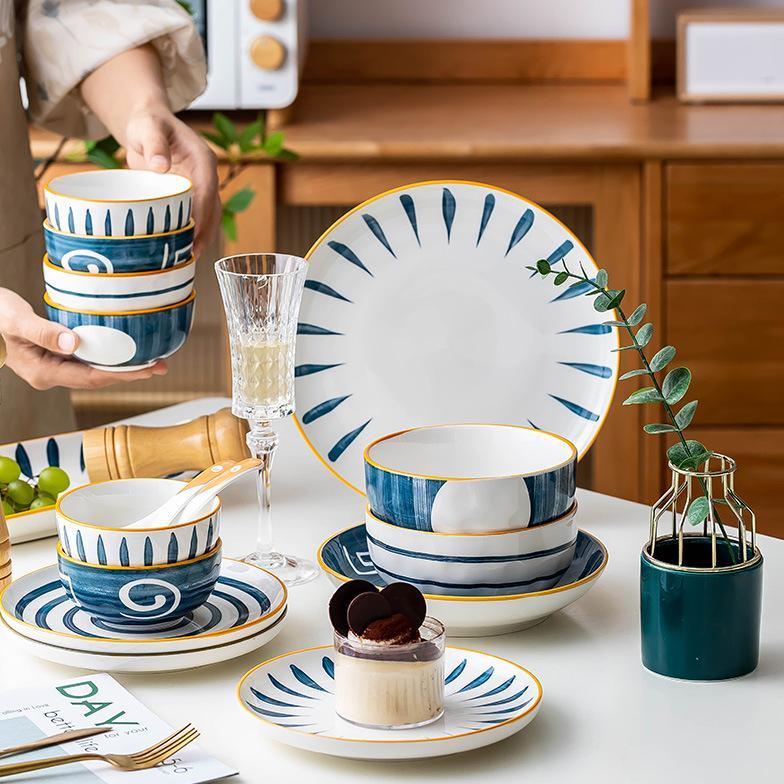 Piring Keramik Makan Motif Jepang Series Sendai / Piring Makan Jepang / Piring Makan Motif Jepang / 