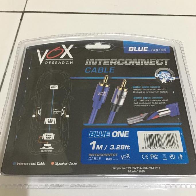 Promo Rca cable Vox Blue Series 1 meter , kabel rca OFC 1M vox research Diskon