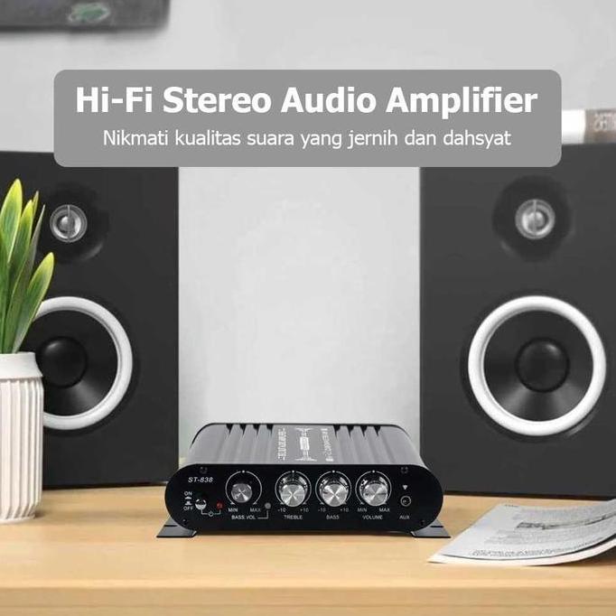Awdx- Mini Hifi Stereo Ampli Treble Bass Booster 12V 200W - Lvpin Lp-838 New