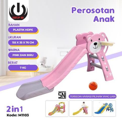Molion Perosotan Anak Mainan Seluncuran + Basket Mini Anak Playground