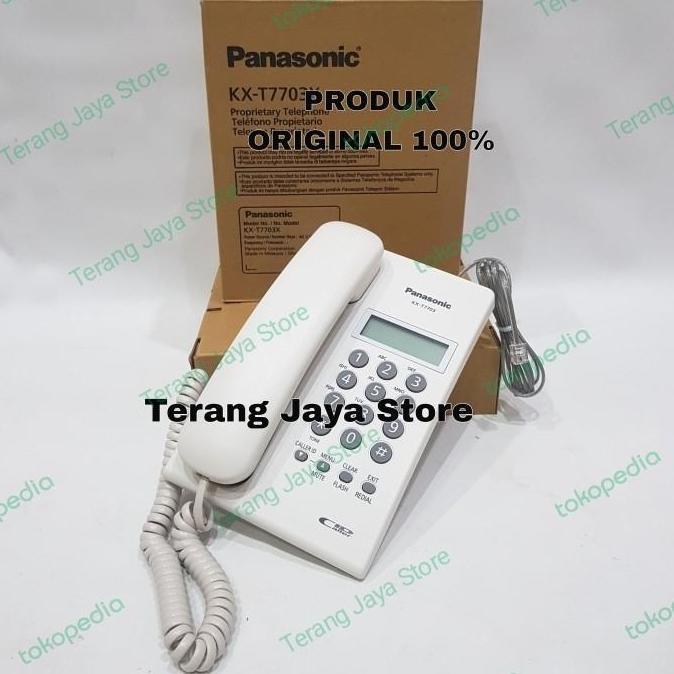 Telepon Kabel Panasonic KX-T7703 (Putih) Pesawat Telepon Rumah T7703