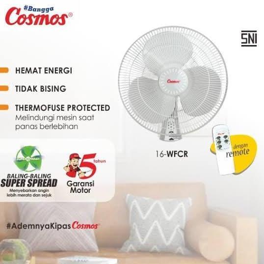 HARGA GROSIR - Kipas Angin Dinding Cosmos Remote Control 16WFCR