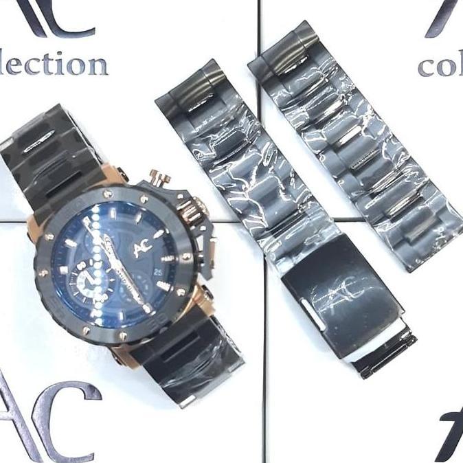 JUAL RANTAI JAM TANGAN STAINLES STEEL BLACK AC9205 AC 9205 24MM ORI