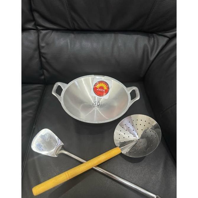 wajan aluminium cor paket lengkap / wajan cekung