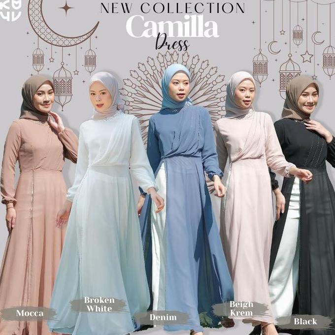 KOYU HIJAB Dress Ceruty Tali Premium Polos CAMILLA (Dress Ceruty Koyu Hijab)