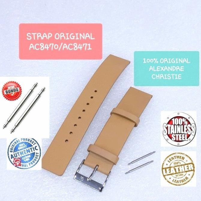 STRAP TALI JAM ALEXANDRE CHRISTIE ORIGINAL AC8470 AC8471 KULIT ASLI