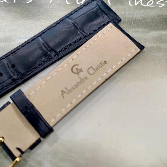 Tali jam tangan Kulit Alexandre Christie buckle Rosgold