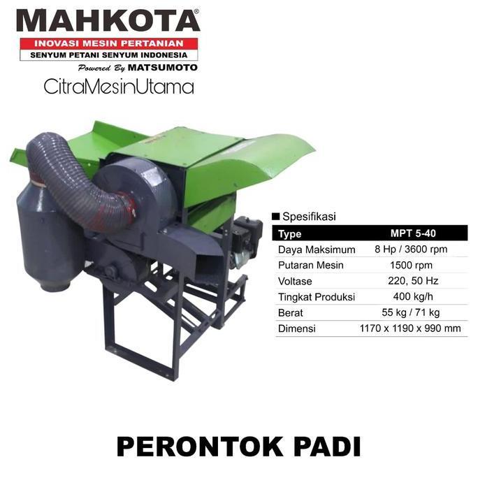 BEBAS ONGKIR - Mesin Perontok Padi Mahkota MPT 5 40 Include Engine