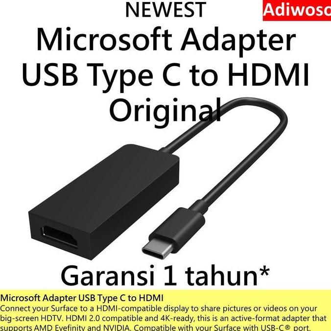 TERBARU - Microsoft Surface USB Type C to HDMI connector.