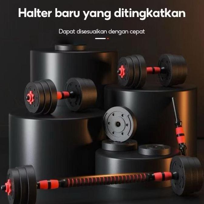 POTENCE DUMBELL SET 50KG PERALATAN FITNESS DUMBBELL SET BARBEL SET 50 KG ALAT OLAHRAGA ANGKAT BEBAN