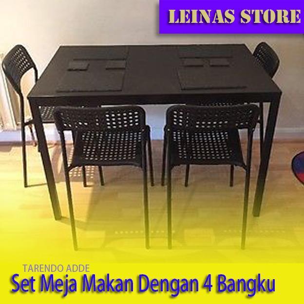 Set Meja Makan Dengan 4 Kursi Minimalis HItam