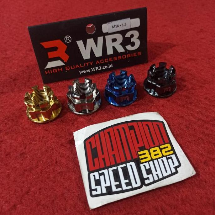TERLARIS - Champion Speed Shop Mur As Roda Belakang Titanium WR3 M16x1.50mm untuk Scoopy Vario 125 1