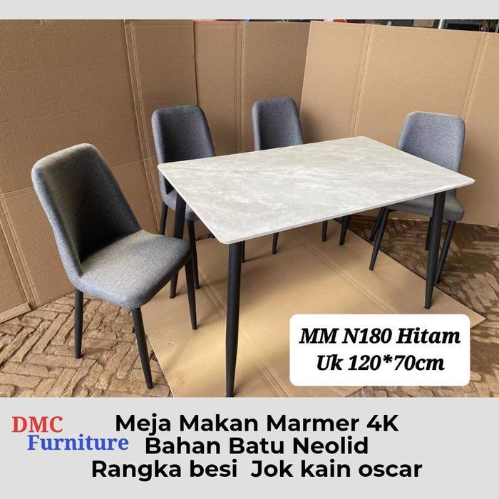 Meja makan marmer 4 kursi