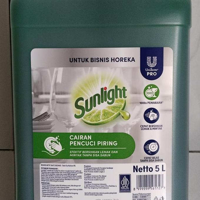 TERMURAH - SUNLIGHT 5 LITER atau sabun cuci piring sunlight ukuran 5 liter