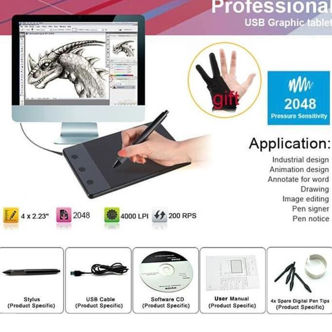 TERLARIS - USB Papan Sketsa Gambar Pen Desain Grafis Laptop Paint Manga Animator