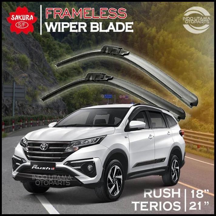 DISKON WIPER FRAMELESS RUSH TERIOS KARET KACA MOBIL SAKURA !!!