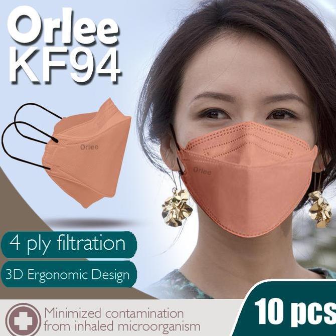 WHESTLI Masker KF94 Orlee 4ply earloop Peach Green Tea Matcha Cream isi 10