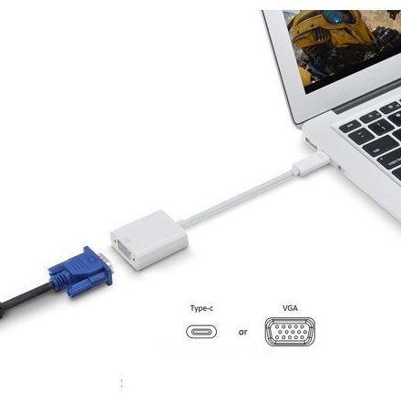 TERMURAH - Konektor New Macbook Ke VGA Proyektor Monitor - USB Type C To VGA