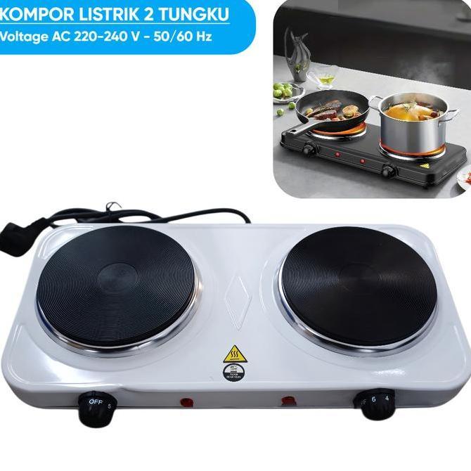 HOUTMANS Kompor Listrik Induksi 2 Tungku Portable Adjustable Hot Plate 2000W