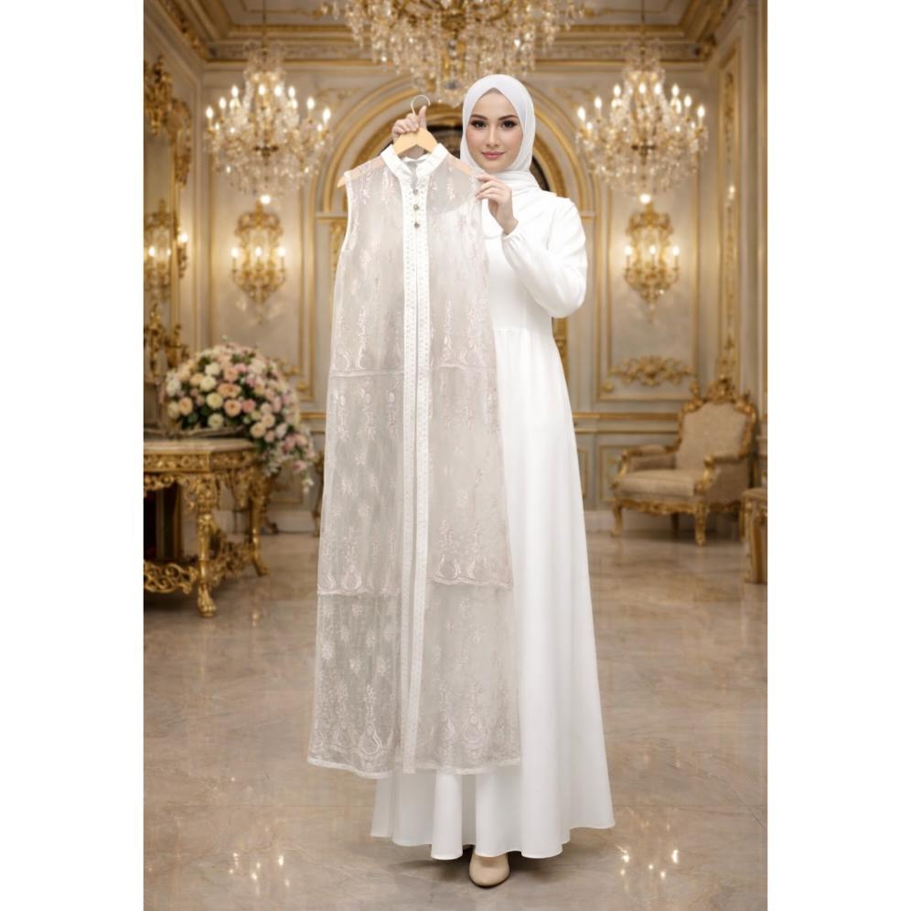 PALING DICARI Gamis Outer Lebaran 2026 Model 2 in 1 Brukat Ceruty  Gamis Terbaru Dress Kondangan/Gam