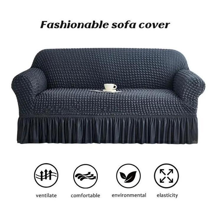 Bahan benang gelembung baruSet Penutup Sofa Berpinggiran - Tahan Lama dan Dapat Dicuci Cocok untuk S